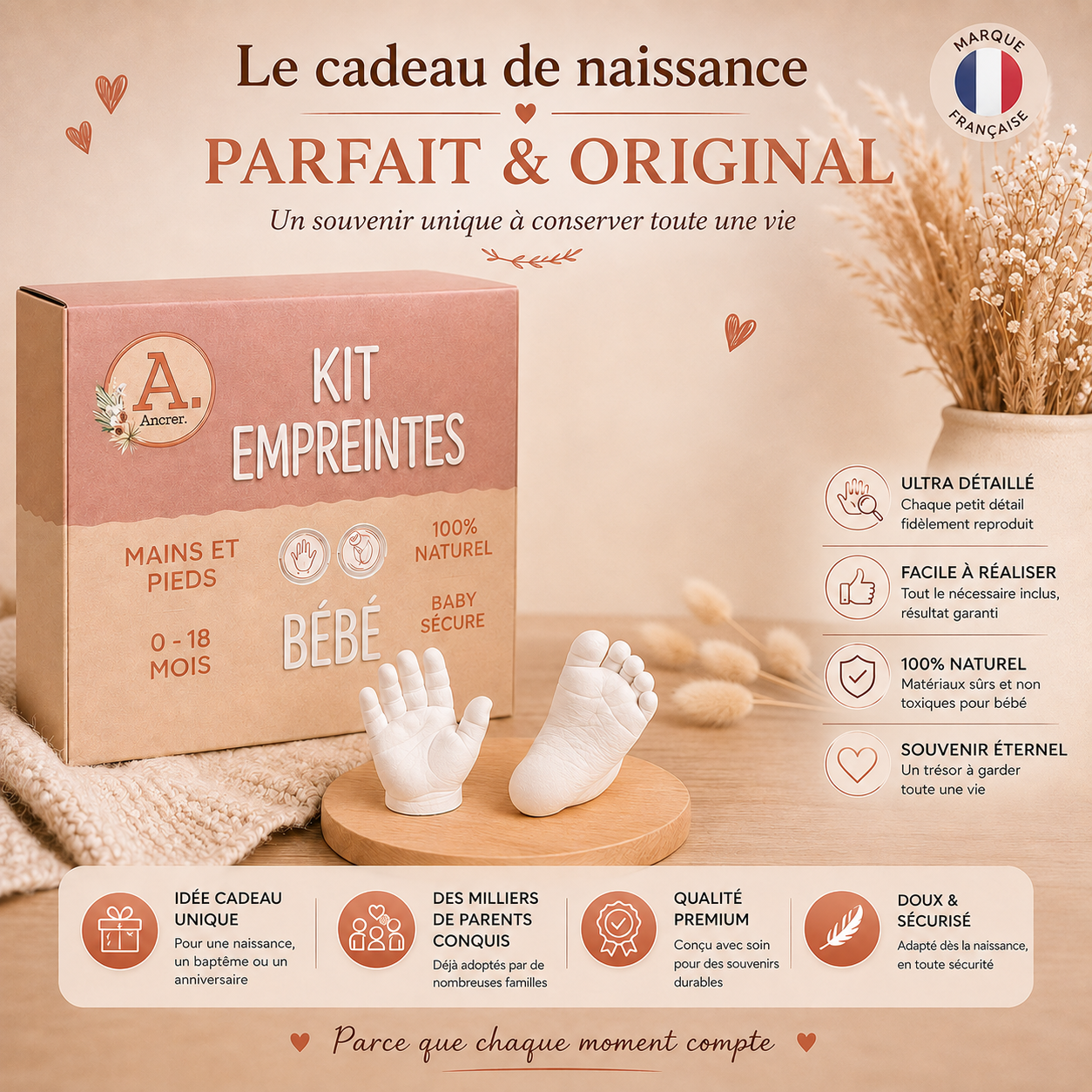 Réalisation client kit empreinte bébé ANCRER