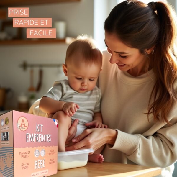 Kit empreinte main pied bébé en plâtre - 100% Made in France - ANCRER - 2 empreintes 0-18 mois – Image 4