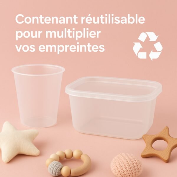 Cadeau pour naissance | Kits de Moulage Bébé | 100% Artisanat Français | 2 Empreintes Mains Pieds bebe | Kit Empreinte Fille Garçon | Contenants Réutilisables | Marque ANCRER® – Image 8