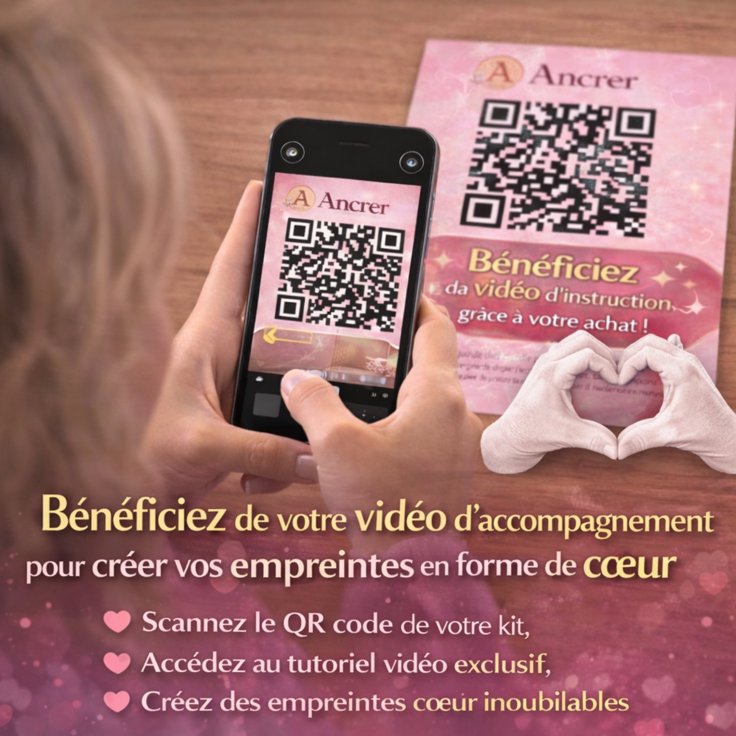 Contenu du kit empreinte couple ANCRER avec alginate, plâtre et moulage mains en cœur